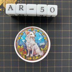 방수 스티커 사모예드 스테인드 글라스 풍 개 AR-50