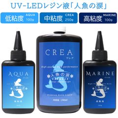 2022年最新版☆高級感溢れる 人魚の涙 UV LED レジン液 低粘度＆中粘度