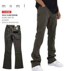 mnml デニム ジーンズ メンズ グレー 大きいサイズ ミニマル ジーパン Gパン パンツ スリム 細身 おしゃれ 無地 フレアパンツ フレア ブーツカット ラインパンツ ウォッシュ b系 ヒップホップ ファッション ストリート系 22ML-SM312D