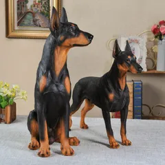 ドーベルマン 大型 陶器 置物 犬 高さ約85cm ガーデンオブジェ