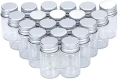 TKY 小瓶 ガラス瓶 ミニチュアガラスボトル ミニボトル 小物 保存 容器 保管 小分け 22x40mm 7ml 20個 セット(透明,  20本)