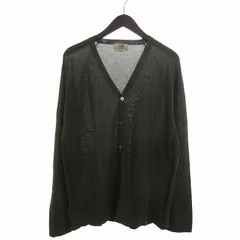 エルメス HERMES 美品 カーディガン 長袖 Vネック コットン ソルド品 無地 カーキ XL ■SM3のサムネイル