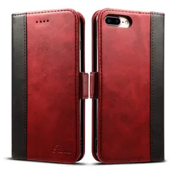 【人気商品】手帳型 ケース Rssviss アイフォン8 プラスカバー iPhone7 Plusカバー Plus アイフォン8 プラス 手帳 ワイヤレス充電対応 レザー iPhone8 W3 レッド iPhone8plus 7plus対応 5.5inch