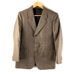 ランバン LANVIN ジャケット サイドポケット バックスリット 内ポケット チェック ブラウン R46-44サイズ 946532のサムネイル