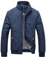 aspersio アスペルシオ ミリタリー カラー ブルゾン ジップ ジャンパー メンズ 紺色( ネイビー,  4XL)