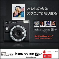 【未使用品】FUJIFILM チェキ instax SQUARE SQ40 スクエアフォーマット 明るさオート セルフィーモード ブラック