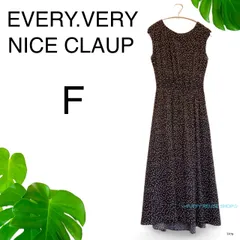★美品★ EVERY.VERY NICE CLAUP ナイスクラップ ワンピース ノースリーブ F ブラック ドット　送料無料　古着　レディース