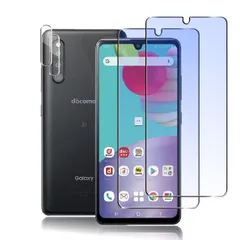 【人気商品】Wigsii 対応 Galaxy A41 用 ガラスフィルム ブルーライト カット + カメラフィルム【 高 品質 日本AGC旭硝子素材製】Wigsii Galaxy A41 SC-41A / SCV48 ガラスフィルム 2枚 【 硬度9H 強化ガ