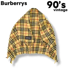 【人気】 90sヴィンテージ バーバリー Burberrys ホースマーク 刺繍ロゴ ノバチェック フリンジ ストール マフラー レディース メンズ 男女兼用♪
