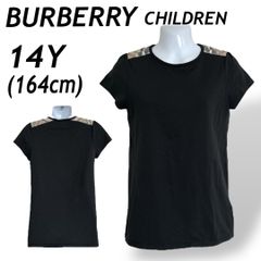 BURBERRY CHILDREN  バーバリー チルドレン キッズ ジュニア 半袖カットソー 14Y(164) ノバチェック  レディース C8P13-523-09 三陽商会  ブラック系 (F016)★)