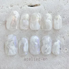 ネイルチップ no.476 ショートオーバル 成人式 ブライダル