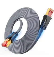 ★Snowkids LANケーブル 8M CAT8 カテゴリー8 超高速 RJ45 コネクタ 有線lan フラット らんケーブル 40Gbps/2000MHz CAT8準拠 イーサネットケーブル ランケーブル シールド モデム ルータ PS3 等に対応