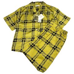 UNIQLO×MARNI(ユニクロ×マルニ) Draped Wide Straight Pants and Shirt Setup ドレープ ワイド ストレートパンツ & シャツ セットアップ XXL マスタード×ブラック メンズ着用可能 レディース合わせ