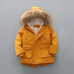 ボアジャケット キッズ アウター 中綿コート ミリタリー ジャケット キッズ バイク ジャケット 子供服 上着 ミドル丈 暖かい 女の子 男の子 ジュニア 軽量 厚手 ロング丈 秋冬 防寒 無地 可愛い あったか フード付き 通園 通学 XWac442