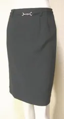 【秋冬クリアランス！１３号サイズ！！】【レディス　黒無地ストライプ　ヒザ丈　スカート】ウェスト細いベルト　裏地付き　美脚系　タイトスカート＜黒地×地柄ストライプ：２Ｌ（７０）＞5802020stp【黒スカート】【ブラックフォーマル】【美脚系スカート】