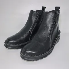 未使用に近い〇 JS Heartlavel ジェイエスハートレーベル 24 ショートブーツ 本革 サイドジップ 軽量 幅広