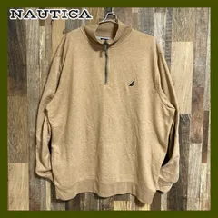 ハーフジップ スウェット ノーティカ ワンポイントロゴ 2XL メンズ 古着 長袖 オーバーサイズ