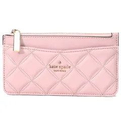 ケイトスペード カードケース katespade スムースレザー ナタリア キルティング ラージ スリム カードホルダー カードケース コインケース 小銭入れ 長財布 ローズスモーク WLRU6343