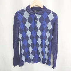 ◇ McGREGOR マックレガー 総柄 長袖 ポロシャツ サイズL ブルー メンズ E  【1407020014885】