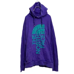 The north face ロゴスウェット パーカー L パープル プルオーバー 裏起毛 古着卸 アメリカ仕入 a703-5456
