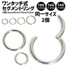 2個　18G 16G 14G (選択可能)  内径(6mm 8mm 10mm 12mm) セグメント　スムースリング　クリッカー　ボディピアス　サージカルステンレス　イヤーロブ　軟骨ピアス　セグメント　スムースリング　セグメントリング