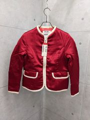 【デッドストック】Descente/デサント THE BEST ノーカラージャケット Mサイズ 80年代 レッド アウター 昭和レトロ＊mee123