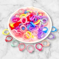 【20個】　キッズ　リング　指輪　ハンドメイド　パーツ　ワークショップ　カラフル　デコパーツ