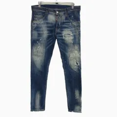 美品 定価86,900円 22s◇DSQUARED2 SKATER JEANS S74LB1042 ダメージ加工 ジーンズ ボタンフライスリム ミッドライズ ディースクエアード