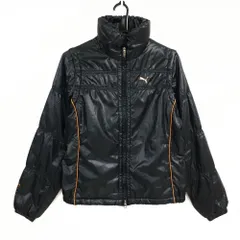 プーマ ２WAY中綿ジャケット 黒×オレンジ 袖着脱可 ダブルジップ  レディース M ゴルフウェア PUMA