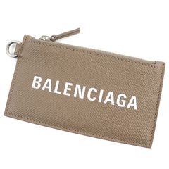 極美品△BALENCIAGA バレンシアガ 594548 ブルーオラージュ ロゴ入り レザー カードケース コインケース 箱・保存袋付き イタリア製 メンズ