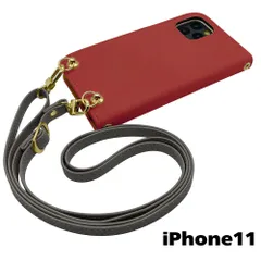 【新品未使用】iPhone11 アイフォン11 ストラップ付 手帳型スマホ ケース ショルダー (カバー色ボルドー、ストラップ色アッシュグレー) カード収納 くすみカラー zflip51-strap24-iphone11-bord-asgy