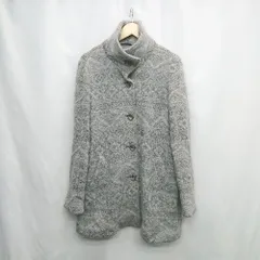 ◇ ⊇ COMME CA DU MODE コムサデモード ガーゴイル柄 長袖 チェスターコート サイズ17 グレー系 レディース E  【1504210005347】