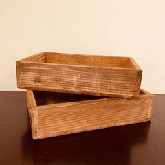 昭和レトロ　小さめ木箱　2つセット【Ａ】 古材・古箱でリメイク