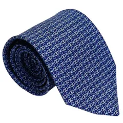 新品 サルバトーレ フェラガモ salvatore ferrgamo ネクタイ ブルー系 シルク100％ イタリー製 682002 ギフト プレゼント