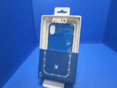 ＰＨＩＬＯ フィロ ／ ＡＩＲ ＢＵＭＰＥＲ  iPhoneXS iPhoneX ケース。 背面のデザインが活きるケース ブルー