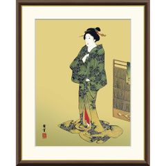 竹久夢二　「宵待草」　複製　美品 額装品 縦長 木製フレーム t*o様 竹久夢二 「宵待草」 複製 美品 額装品 縦長 木製フレーム
