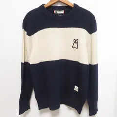 #wnc カールヘルム KarlHelmut Re Plus ニット セーター M 紺 白系 ボーダー ワッペン 犬 ロゴ メンズ [856455]のサムネイル