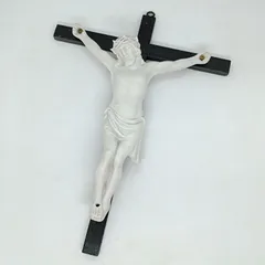コンクリート(モルタル)製十字架クロスB壁掛けオブジェ未塗装