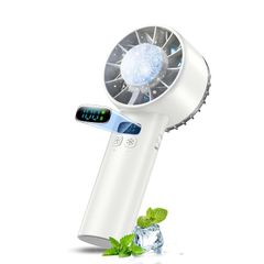 即納：ハンディファン 冷却プレート【2025年最強超大風速】手持ち扇風機 携帯扇風機 100段階風量調節 超強力送風 接触冷感 急速冷却 小型扇風機 軽量 Type-C充電式 最大16H連続使用 5200mAh大容量 LEDディスプレイ表示 静音 最新冷感 1