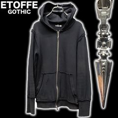 00's y2k ETOFFE GOTHIC カットオフジップパーカー フーディー シルバー925 チャーム付き Mサイズ タイト レディース エトフ ゴス ゴシック ダークコア グランジ V系 原宿 00s