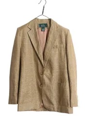 【お得なクーポン配布中!】 デッドストック 90s USA製 ローレン ラルフローレン テーラード ジャケット S 程 / オールド ポロ 100% リネン サマー ブレザー チェック