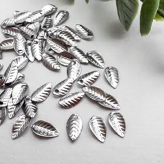＊80個＊ 極小 リーフ チャーム ステンレス 7x3.5mm サージカルステンレス cm109