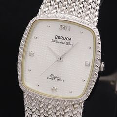 極美品】PHILIP RUNOR スクエア クォーツ 腕時計 シルバーカラー 