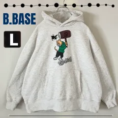 BROKEN BASE/ブロークンベース/B.Base★裏地フリース/スウェットパーカー★ハンマー★オーバーサイズ/ドロップショルダー★メンズL  #2501J094