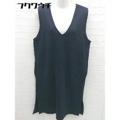 ◇ GLOBAL WORK グローバルワーク 総柄 スリット ノースリーブ 膝下丈 ワンピース サイズM ネイビー ブラック レディース 【中古】 【1002801963095】