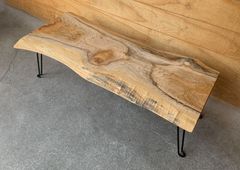 センダン一枚板折り畳みテーブル 94cm センターテーブル ローテーブル ちゃぶ台 [T125]