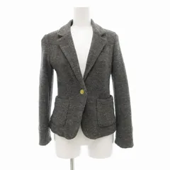 グリーンレーベルリラクシング ユナイテッドアローズ green label relaxing 美品 ジャケット 1B 金ボタン ノッチドラペル ウール 36 グレー /JS