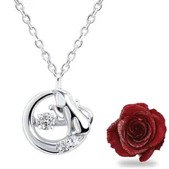 [シアーズ] Sears ネックレス 猫 ダンシングストーン 薔薇 ローズ ボックスセット 3月誕生石 アクアマリン sp10-0002-1218-03