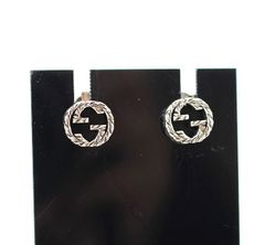グッチ ピアス　ダブルG　シルバー　GUCCI 美品 インターロッキングG　アク