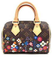 【鑑定済み】正規品 ルイヴィトン LOUIS VUITTON モノグラムフラワー M14175 スピーディ･バンドリエール20 村上隆 LV✕TM マルチカラー